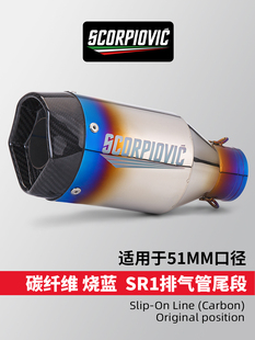 摩托车排气管MT09 Z400 R3 450SR Z900 SR1镜面排气管 改装尾段