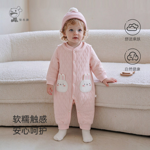 秋冬季婴幼儿保暖卡通外出服套装