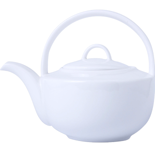 金四方 唐山纯白骨瓷功夫茶壶陶瓷泡茶壶家用茶具创意手冲咖啡壶
