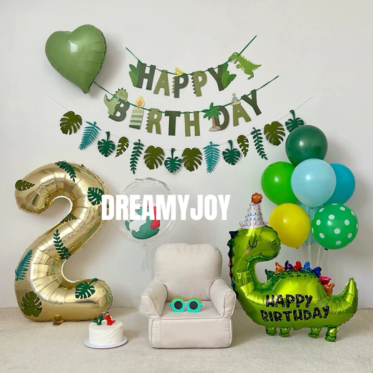 恐龙主题生日派对装饰气球