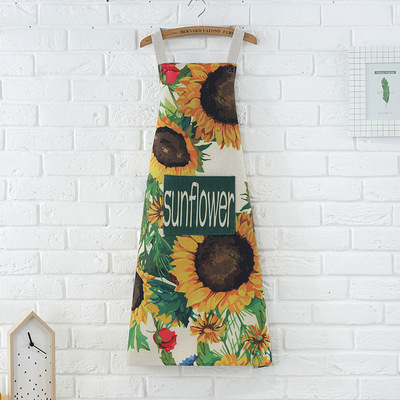 北欧清新植物情侣无袖做饭厨房