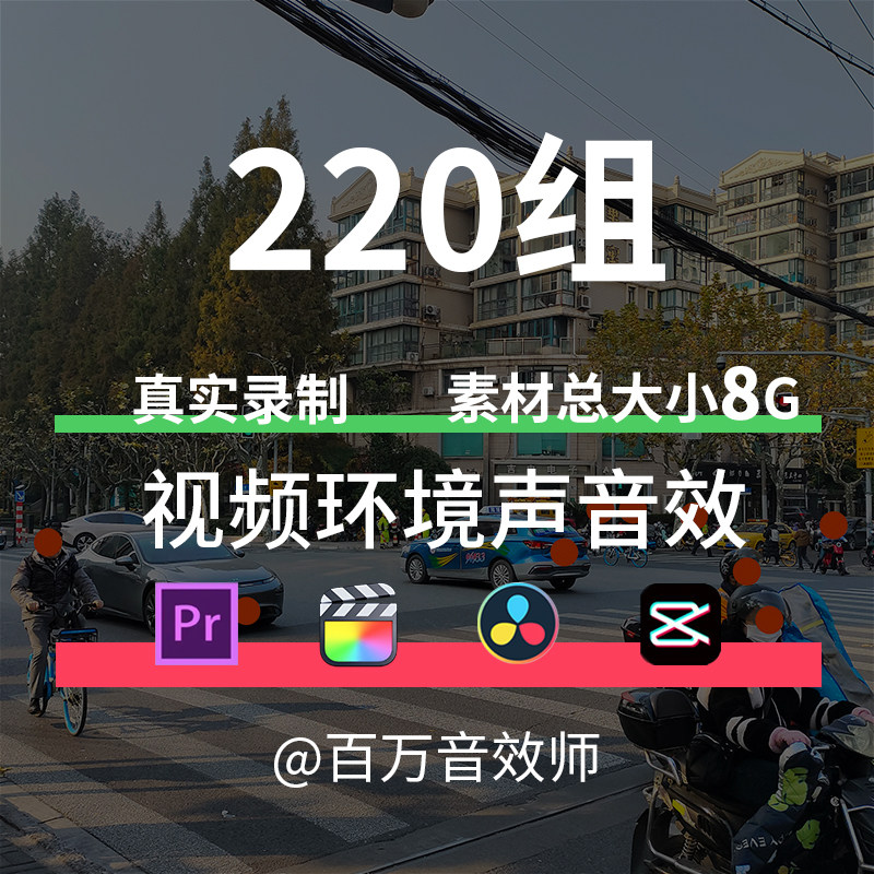 视频环境声各种高品质实地录制的环境音效城市街道人声高铁地铁等