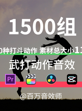 打斗音效武术武打动作挥拳踢腿格挡脚步身体倒地破风衣服摩擦骨折