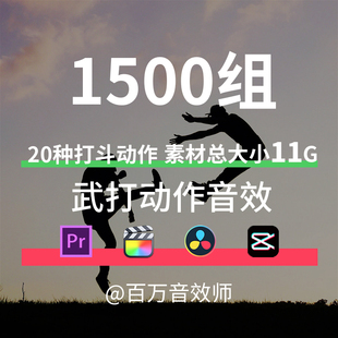 打斗音效武术武打动作挥拳踢腿格挡脚步身体倒地破风衣服摩擦骨折
