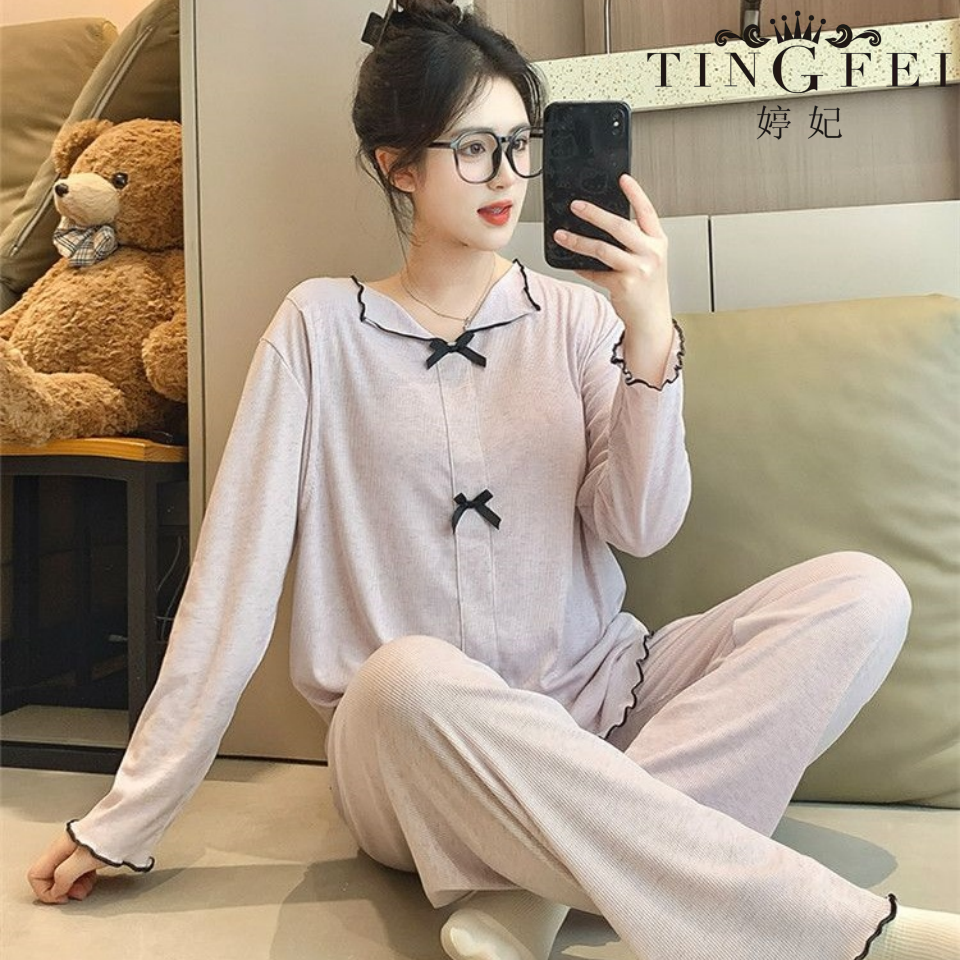 婷妃带胸垫月子服产妇5月份坐月子产后哺乳喂奶春夏棉质孕妇睡衣