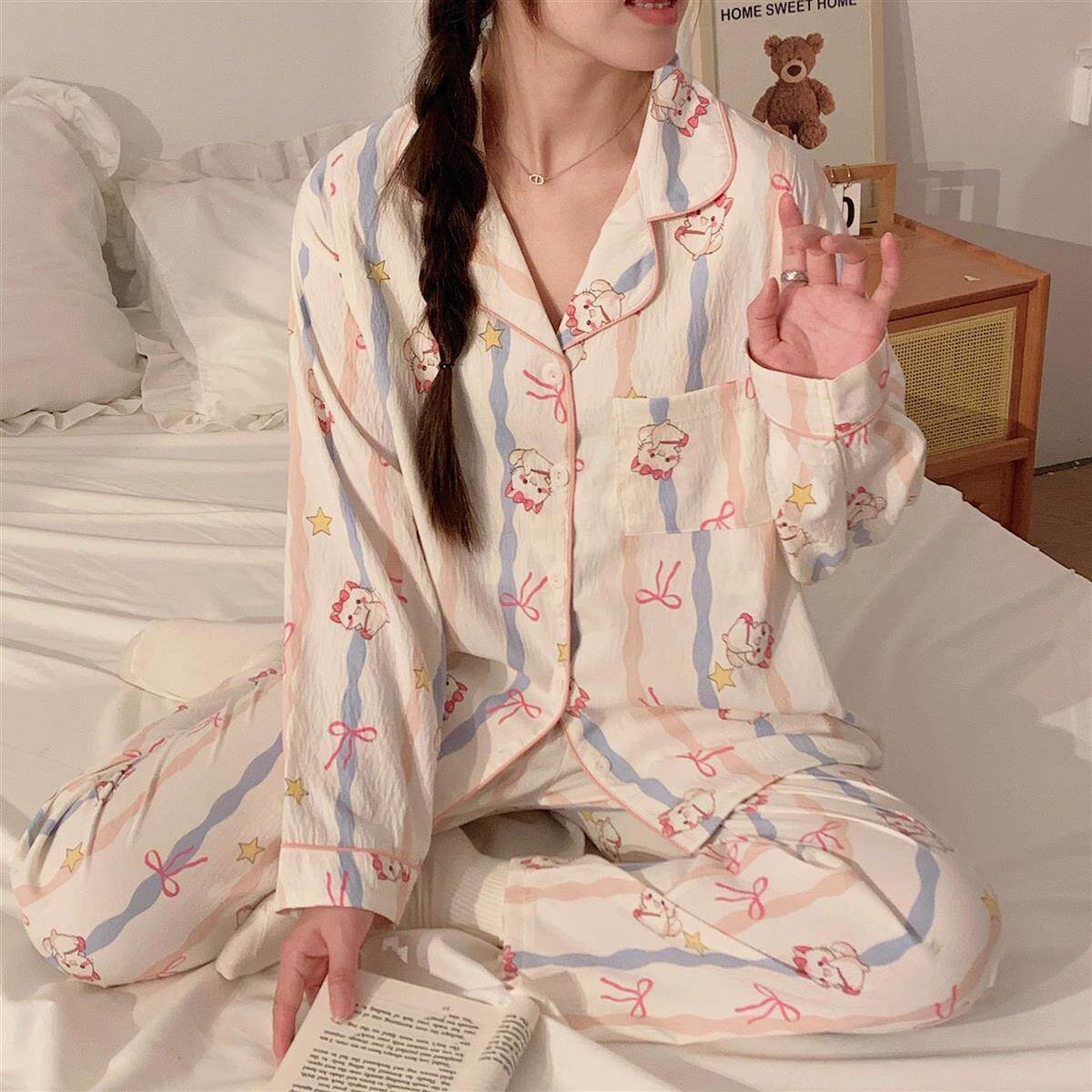 婷妃带胸垫月子服产妇4月份坐月子产后哺乳喂奶春夏棉质孕妇睡衣