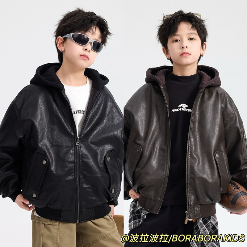 实体店儿童装男中大童冬潮酷机车风连帽棉服波拉防风夹棉皮衣外套,童装/婴儿装/亲子装,棉袄/棉服,淘宝优惠券,粉丝福利购,淘宝优惠卷