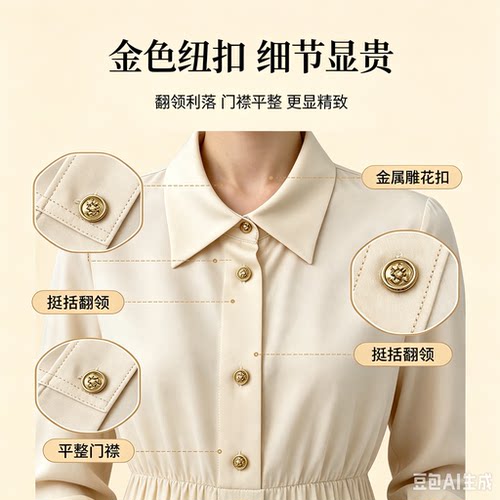 奶杏色抽皱法式温柔桑蚕丝衬衫女下摆收褶垂坠高级感早秋长袖上衣