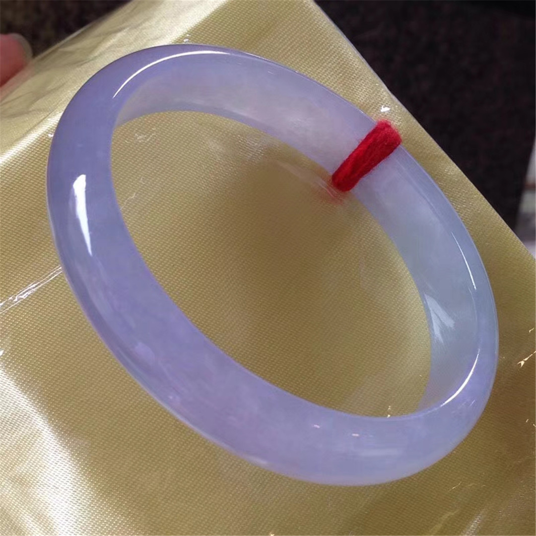 翡翠手镯紫罗兰淡紫色冰种天然正品老坑缅甸正圈满绿贵妃女