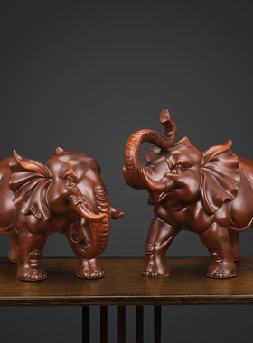 招财大象摆件一对家居客厅玄关柜酒柜电视柜装饰摆设乔迁开业礼品