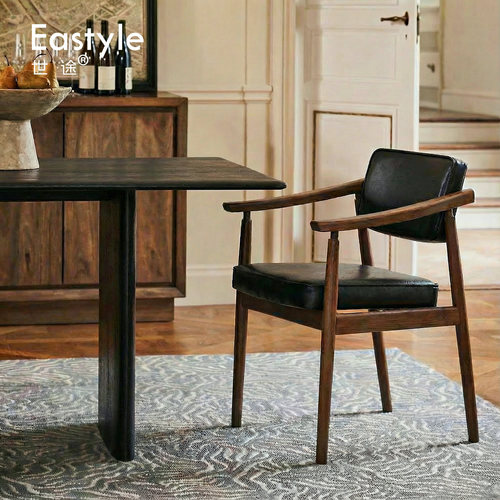 进口实木软包餐椅北欧日式书桌椅