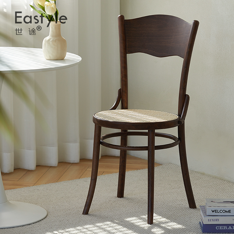 侘寂风复古实木餐椅54号椅子