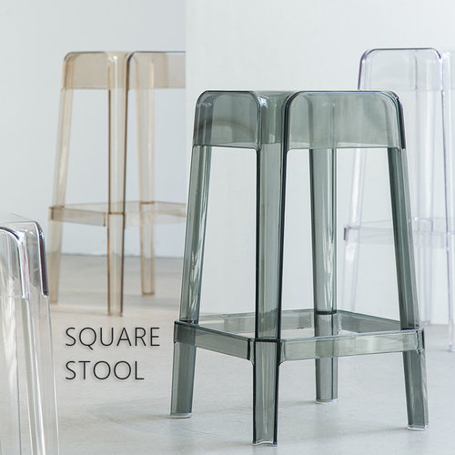 北欧INS透明水晶方凳吧凳