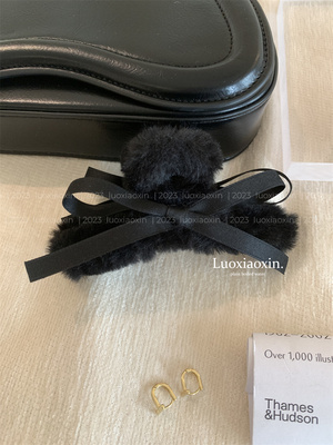 百搭黑色气质甜美蝴蝶结抓夹头饰