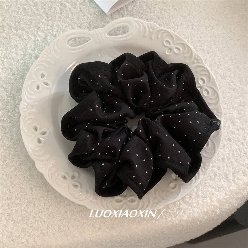 绝绝~赵露思同款黑色米色波点大肠发圈木耳边气质高级感发绳头绳,饰品/流行首饰/时尚饰品新,发饰,淘宝优惠券,粉丝福利购,淘宝优惠卷