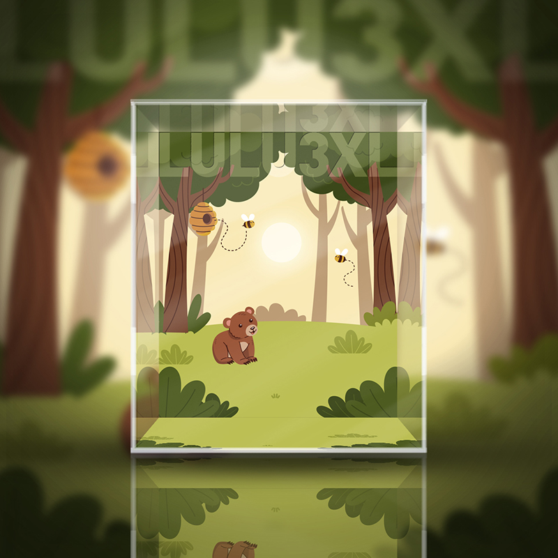 LULU猪3XL猪熊潮玩展示盒
