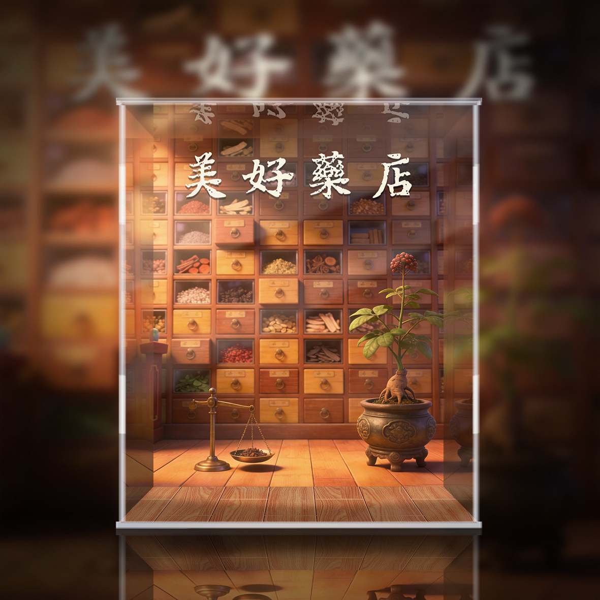 POPMART泡泡玛特Hirono小野美好药店手办吊卡礼物摆件可爱 展示盒图片