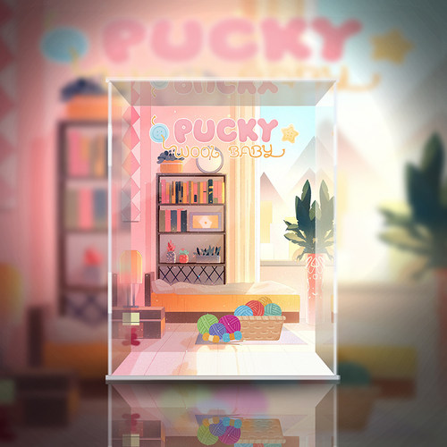 PUCKY毛线宝宝潮玩手办展示盒