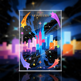 POPMART泡泡玛特 The monsters 10周年 zimoo搪胶大娃展示盒