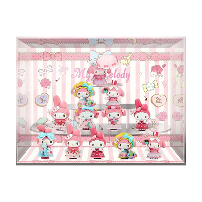 Miniso 美乐蒂 茶话会melody潮玩盲盒收纳防尘展示架亚克力展示盒