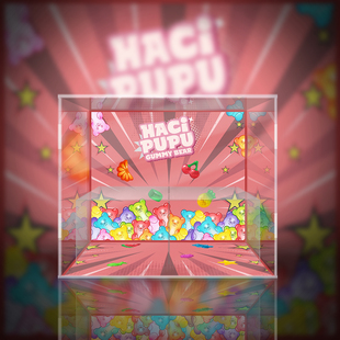 POPMART泡泡玛特 Hacipupu 小熊软糖系列搪胶毛绒挂件 专用展示盒