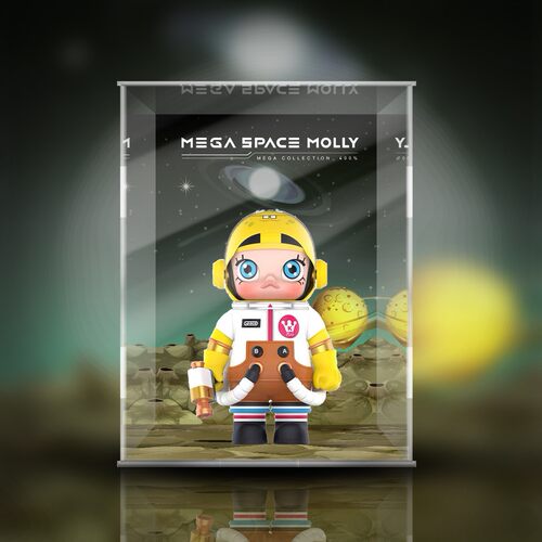 泡泡玛特 Spacemolly 海绵宝宝 大娃手办专用亚克力防尘展示盒