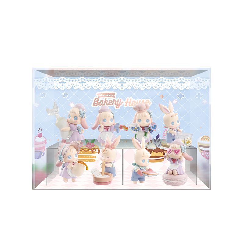 美月兔 moon bera 烘培屋系列手办摆件潮玩盲盒亚克力收纳展示盒