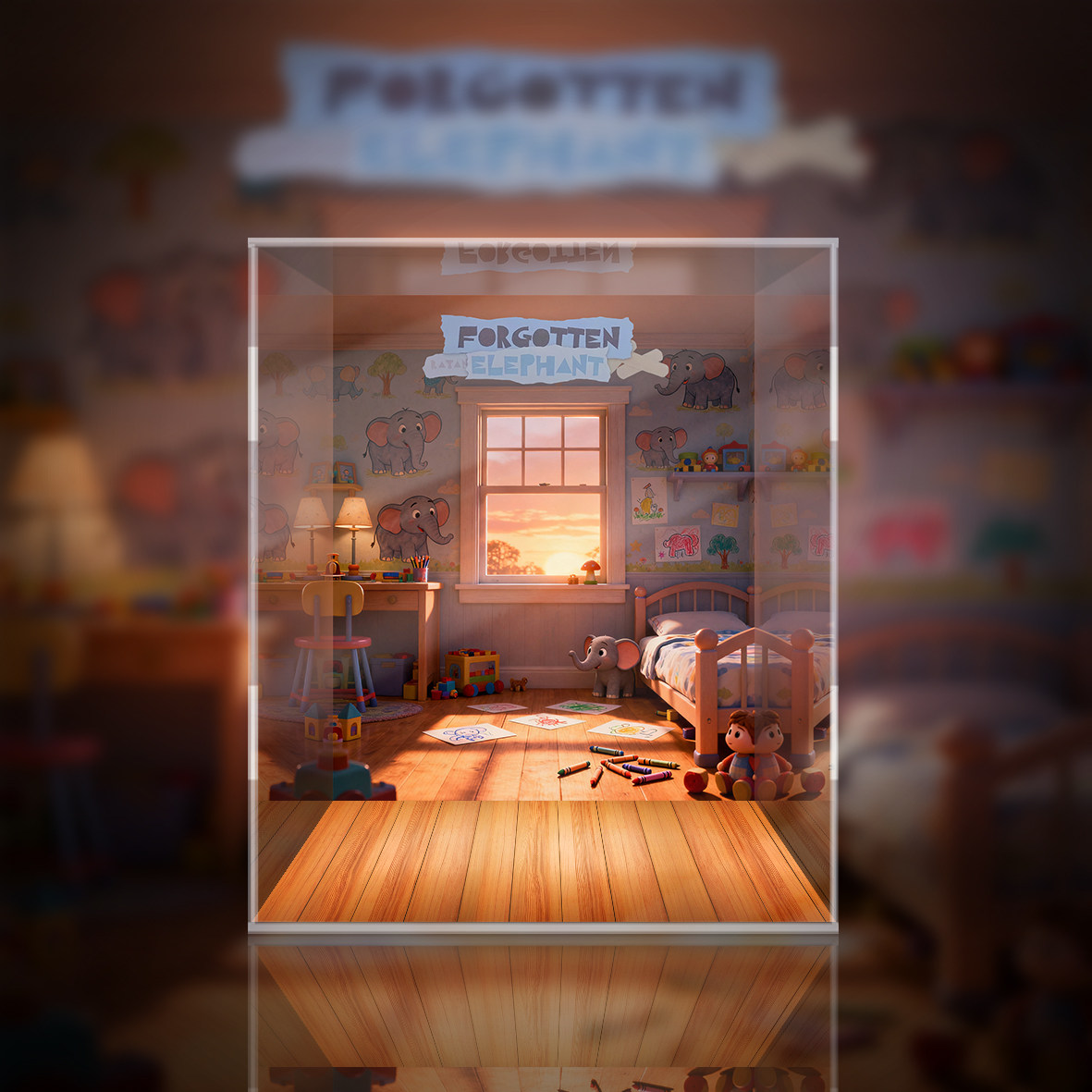 Rayan 遗失的大象 吊卡 展示盒