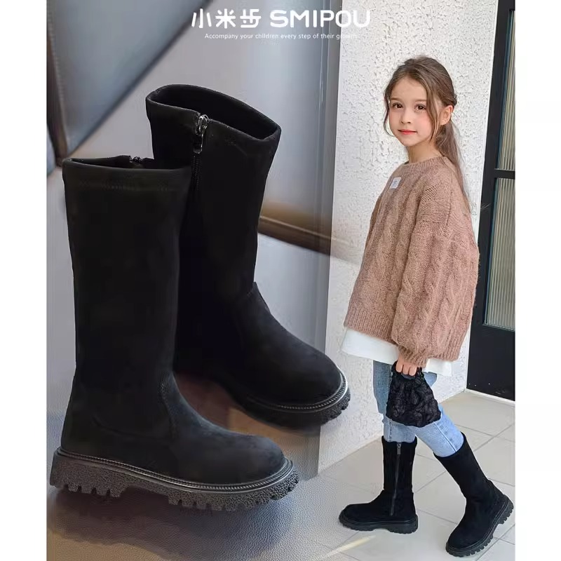 韩版时尚女童高筒马丁靴棉靴软底