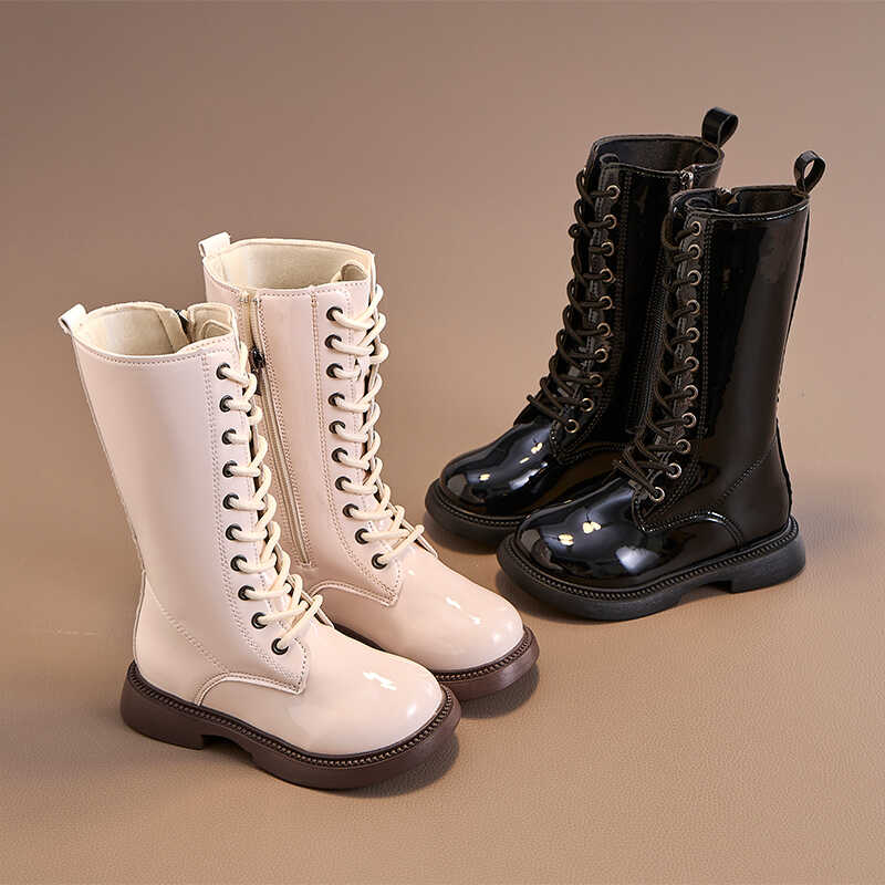 皮靴新款加绒二棉女孩时尚潮秋冬