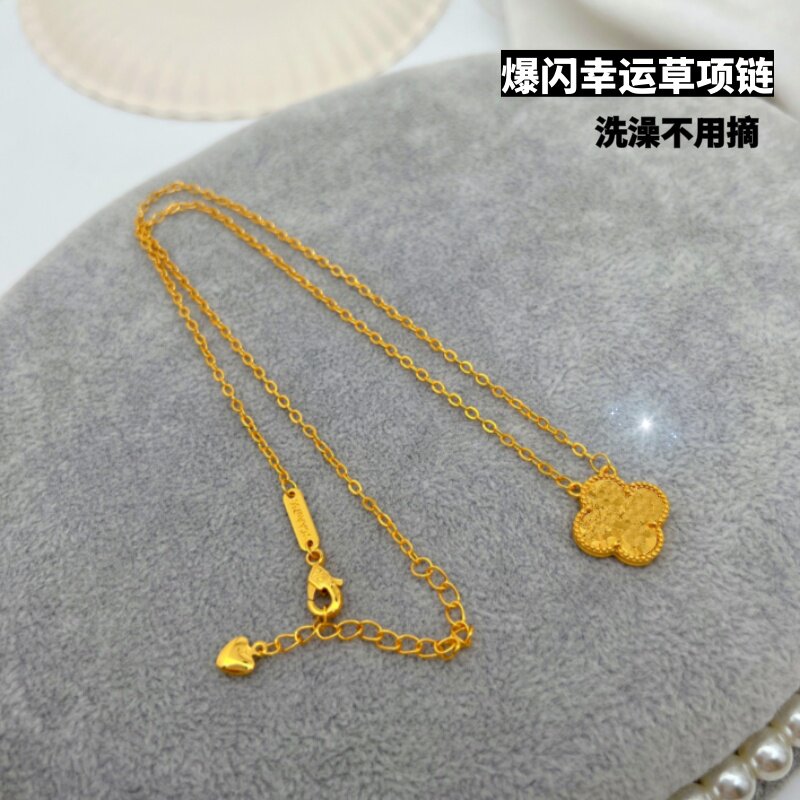 欧金多多新款越南沙金锁骨链