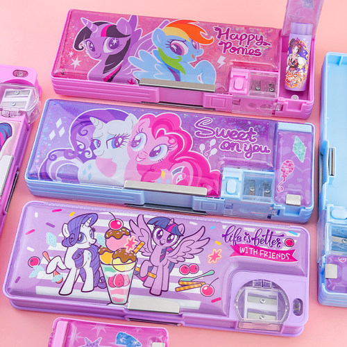 一正小马宝莉流沙笔盒卡通可爱