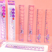 一正酷洛米不粘桌软直尺YZ5188卡通创意20CM波浪线透明学生软尺子