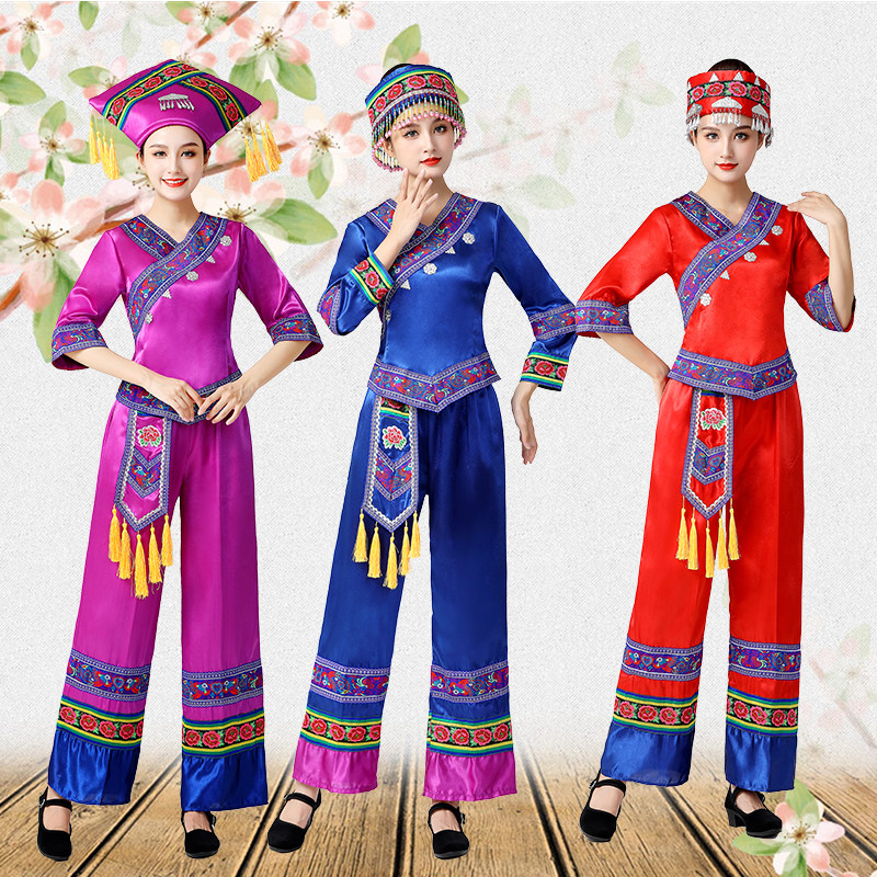 新壮族服装舞蹈演出服广西少数民族彝族壮族女装湘西瑶族舞蹈服饰