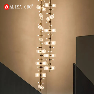 爱丽莎意大利Semper Mia纯铜吊灯现代设计师别墅客厅楼梯复式吊灯