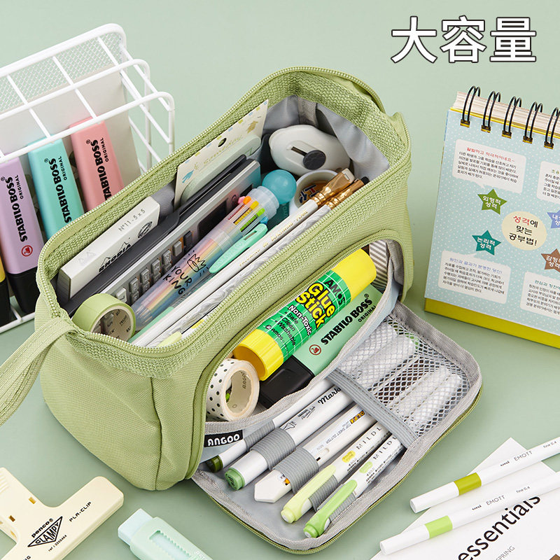 ins日系高颜值笔袋大容量文具铅笔盒女孩初高中大学生文具袋铅笔袋男孩小学生笔盒初中女高中文具小众高级感属于什么档次？