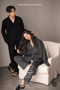 家居服套装 宅家睡衣女春秋款 气泡裤 长袖 可外穿休闲宽松服 纯棉开衫