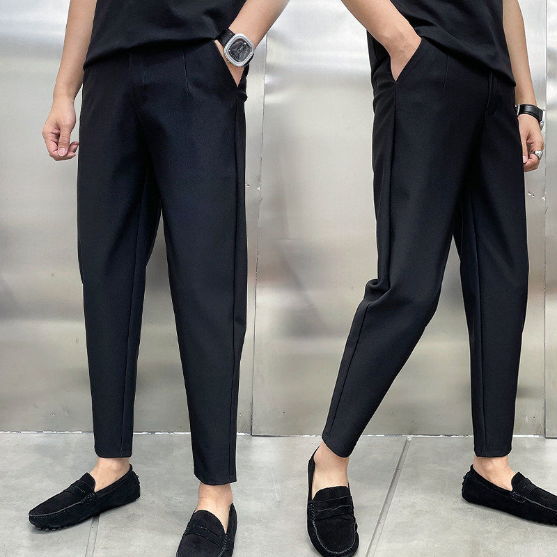 冬季新款韩版显瘦商务小直筒西裤男黑武士休闲百搭弹力休闲小脚裤,男装,休闲裤,淘宝优惠券,粉丝福利购,淘宝优惠卷