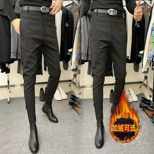 修身 黑色百搭潮流小脚商务休闲裤 显瘦时尚 痞帅韩版 男 冬季 西裤 新款
