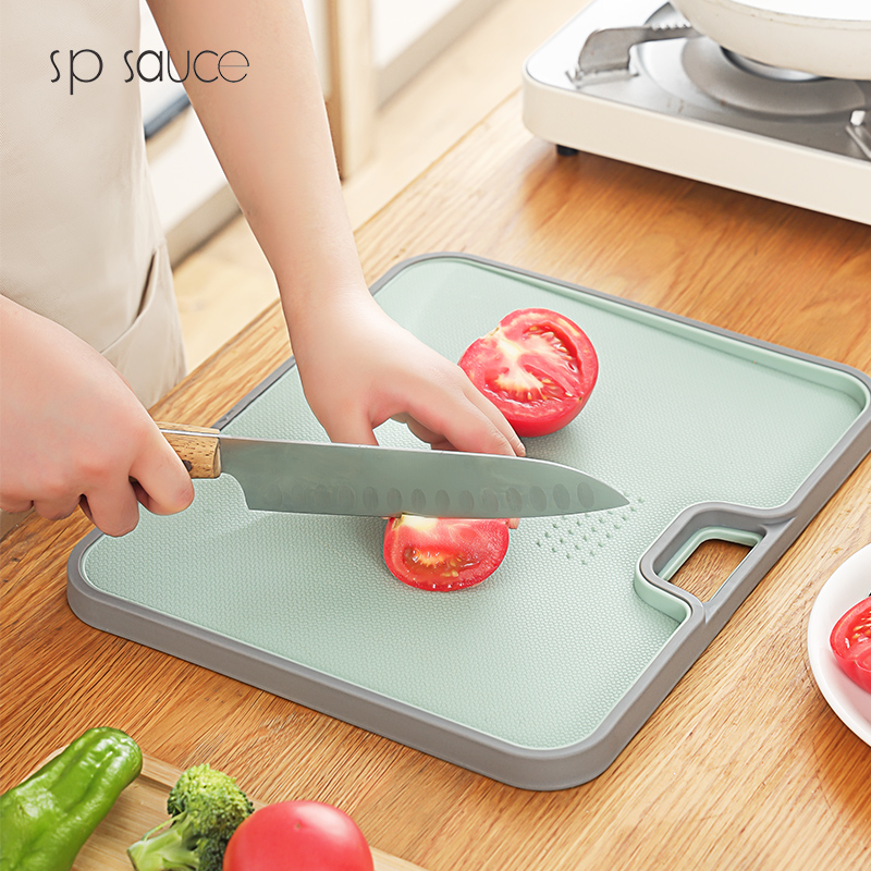 家用切水果砧板加厚双面切防溢出菜板粘板厨房家用刀板塑料小案板