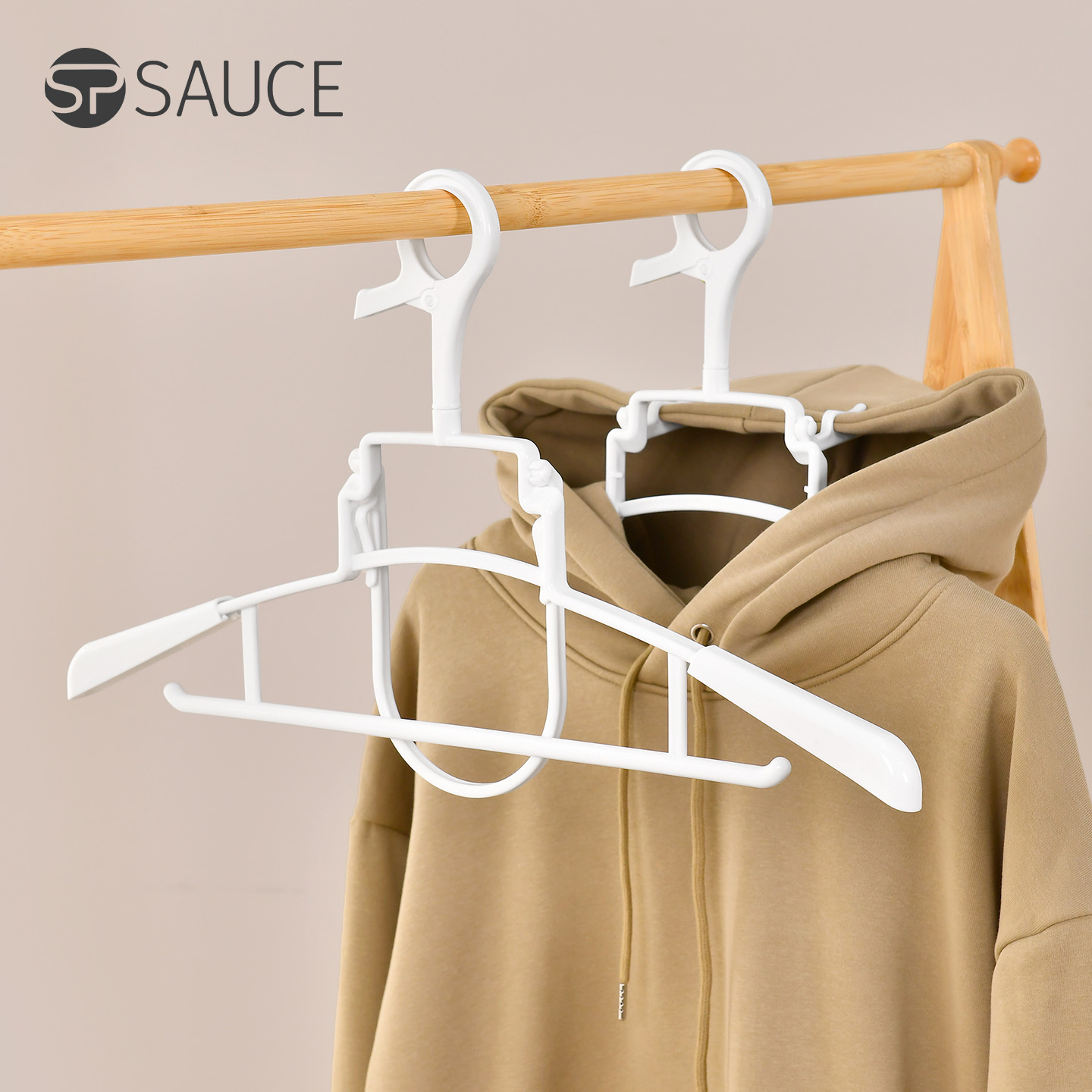 日式折叠连帽衣架宿舍用学生卫衣晾晒架防风衣服架子晾衣毛衣撑挂