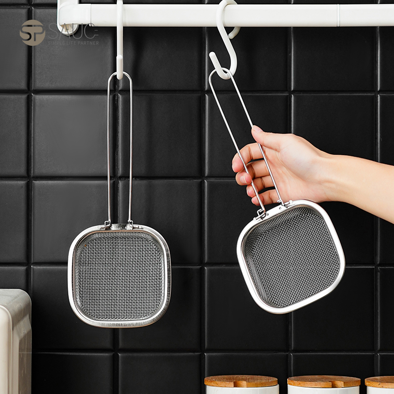 【品牌正品】日本304不锈钢漏勺加厚油炸家用厨师油鼓漏厨房过滤