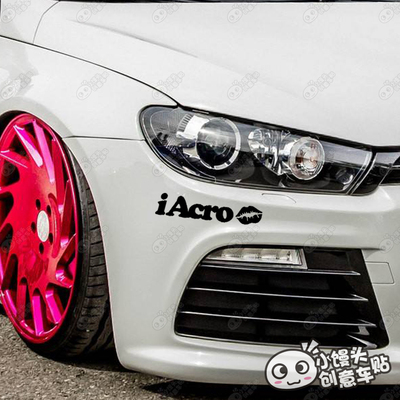 英文车身改装挡风玻璃反光贴纸