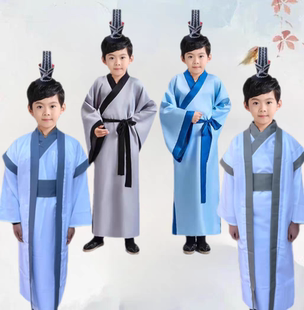 儿童古装唐宋朝八大家李白杜甫白居易苏轼李清照诗人服装国学汉服