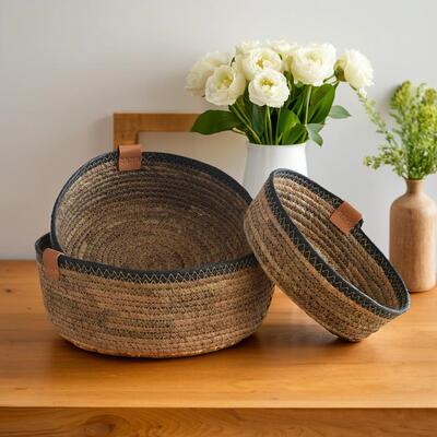 家用桌面编织水果零食整理篮