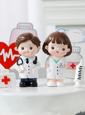 创意卡通可爱医生护士树脂摆件
