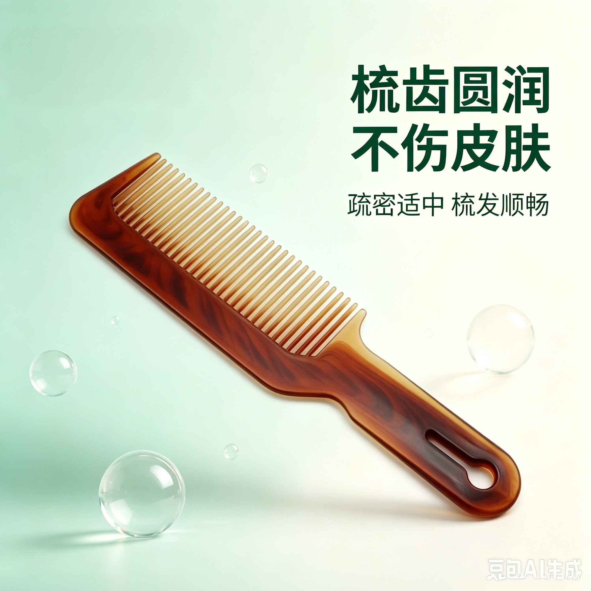 家用琥珀双色顺发梳理发店推剪美发梳美发工具塑料手柄顺发梳子