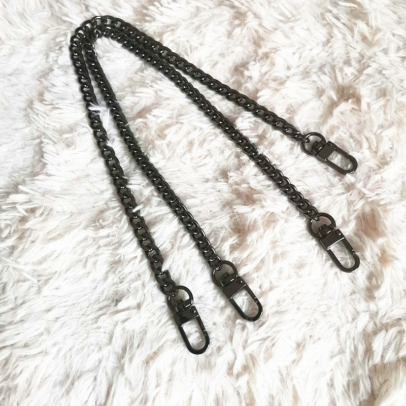 女包背带配件链子枪黑色8MM扁平链条百搭时尚包带可替换单肩斜跨