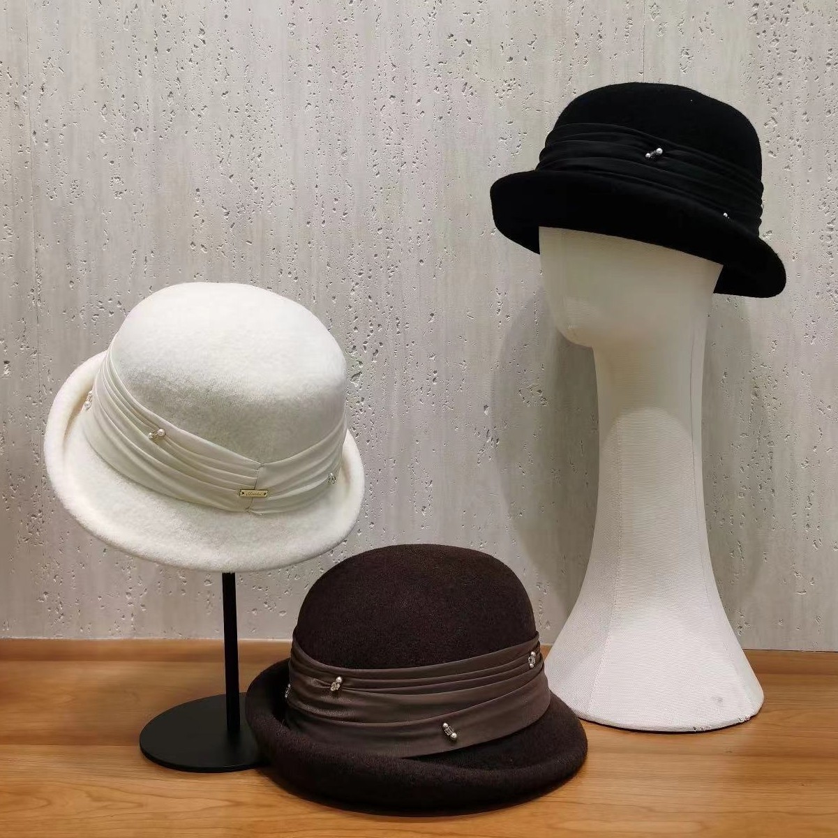 设计师款法式优雅赫本风羊毛小礼帽女高端复古渔夫帽保暖气质盆帽,服饰配件/皮带/帽子/围巾,帽子,淘宝优惠券,粉丝福利购,淘宝优惠卷