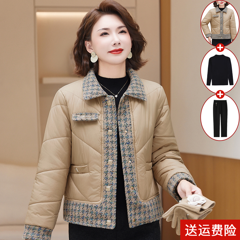 妈妈装秋冬时尚棉衣外套百搭加厚